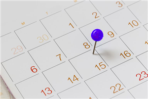 calendar with a pin 